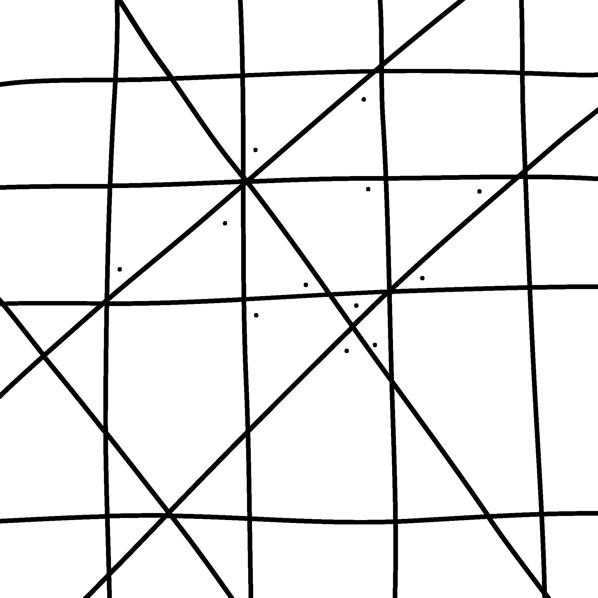 A brown cross is shown against a bright blue background divided by black lines.